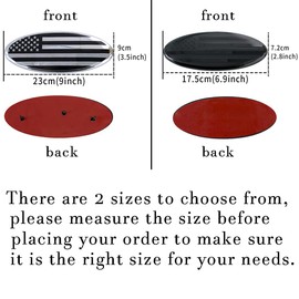 ontto 1PCS Front Grille Rear Tailgate Emblem American Flag Oval Decal Badge Nameplate Sticker Fit for Ford F-150 F-250 F-350 Black(9")