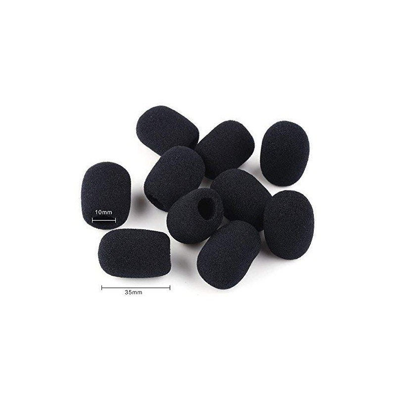 10 Piece Black L 35mm x D10mm Mini Microphone Headset