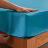 ROOEE Satin Silk Fitted Sheet with Pillowcase Set Breathable Soft