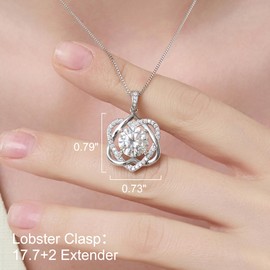 N9NEMUSES Moissanite Necklace for Women, 4 Carat Infinity Love Heart Necklace Gift for Wife, Wedding Anniversary Birthday Gifts for Women, Jewelry Gifts for Her Wife Girlfriend Mom