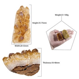 mookaitedecor 51-100g Mini Natural Citrine Crystal Cluster Citrine Stone Ornament Self-Standing Yellow Quartz Stone Feng Shui Ornament, Raw Healing Crystal Gift Rocks and Minerals Specimen