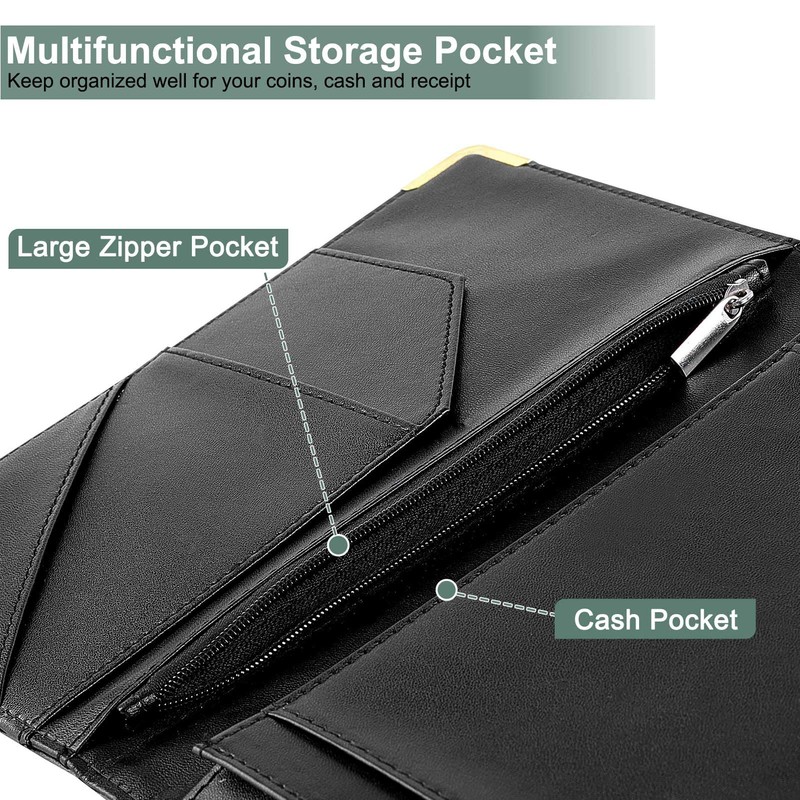 Lemmeko Server Books for Waitress, PU Leather Server Book with