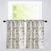 VOGOL Kitchen Curtain Valances for Small Windows, Gray Vines Embroidered