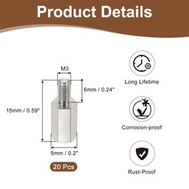 PATIKIL Album-Scrapbook Extension Posts Screws, 20 Pcs M3*9 Stainless Steel Album Extension Post Replacements for Post-Bound Refillable Photo Album, Silver