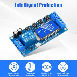 Timer Relay - Time Delay Relay DC 5V 12V 24V Delay-Off Cycle Timer 0.01s-9999mins Module Adjustable Trigger Switch Control Board with LCD Display