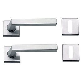 Jennifer Handle Interior Door in Multiple Variations Available in Pair - Square Satin Chrome Handle for Doors (Jennifer, Satin Chrome)