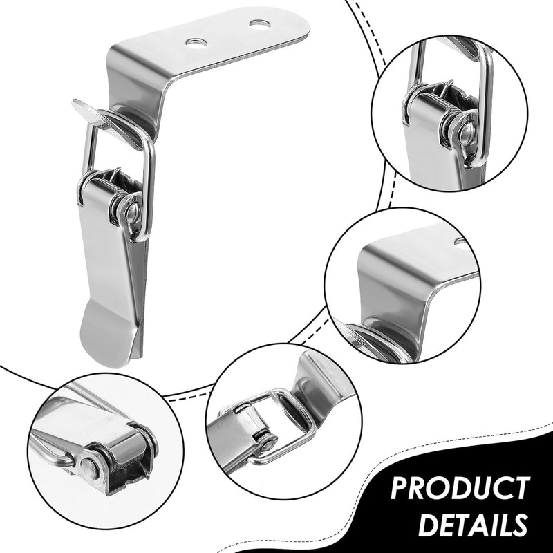 Lexziuo 4PCS 90 Degree Latch Stainless Steel Spring Loaded Toggle