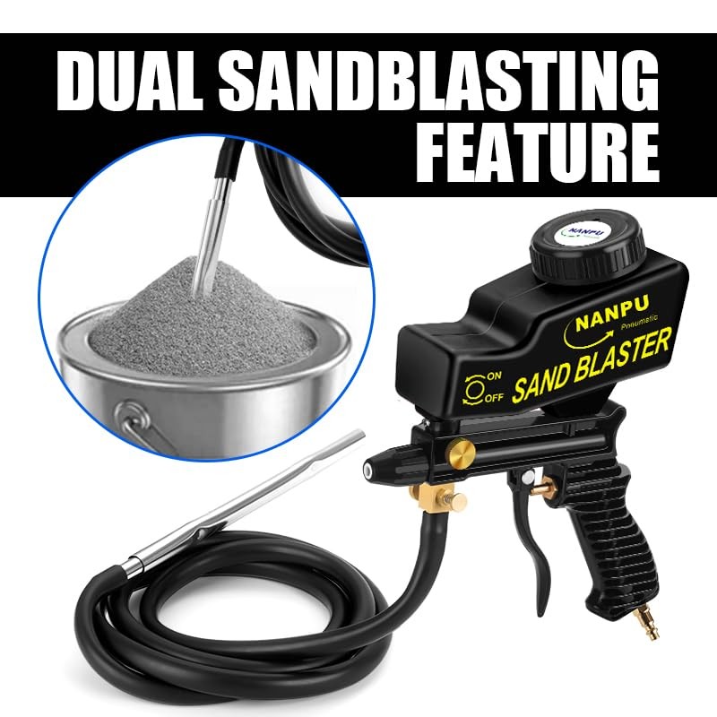 NANPU Air Sand Blaster Gun with Siphon & Gravity Feed