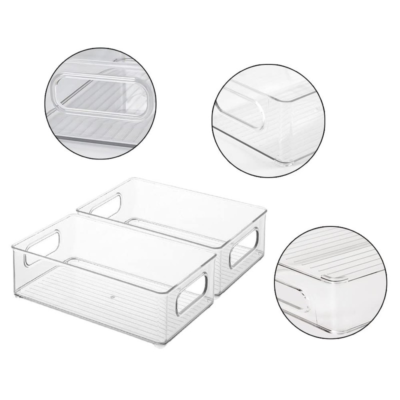 Hazrcvr Fridge Organiser, Set of 4, Fridge Box, Stackable Fridge