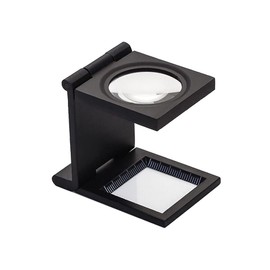 10X 28mm Mini Three-Folding Magnifier Zinc Alloy Loupe Pocket Reading Magnifiers Magnifying Glass with Scale for Textile Optical Jewelry Tool (1 Pcs)