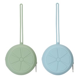 Eoopoon Silicone Pacifier Holder Case, Silicone Pacifier Storage Case for Newborn, BPA-Free Portable Travel Pacifier Pouch for Boys & Girls(Sage, Ether)