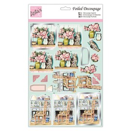 Anita's A4 Cosy Cats Decoupage Sheet, Accessories Supplies For Craft, Paper Craft, Scrapbooking, Card Making, Origami, Ideal for Adult Craft, Adds Textured Pattern To Craft Projects
