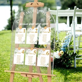 Yousoontic 1 Sets Wedding Seating Chart Board Display 24x18 Acrylic Welcome Please Find Your Seat Sign Clear Wedding Party Signs for Ceremony and Reception Display Decor