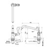 SANEI A5370-13 Kitchen Vertical Free-Up Faucet Shared Type, Double Screw