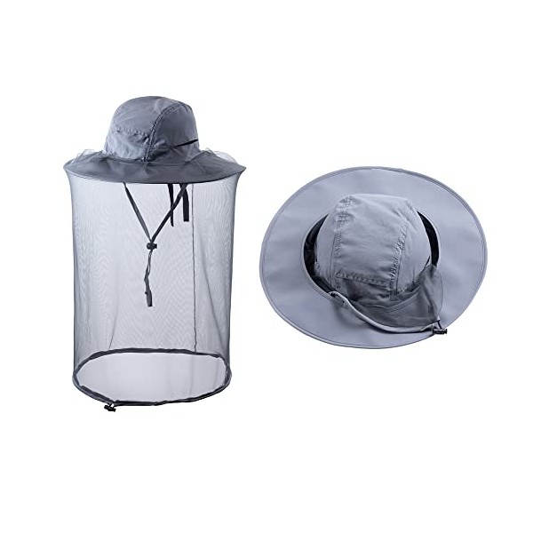 Mosquito net hat bug insect hats with netting Beekeeper beekeeping bee veil hat safari hiking Gardening mesh cap hood
