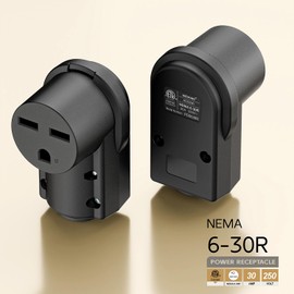 NEMA 6-30R Plug,6-30 30A/250V Female Connector, (ETL Certified) 30Amp 250Volt Cord End Socket, Female 30A Welder Receptacle, Heavy Duty, Black Color