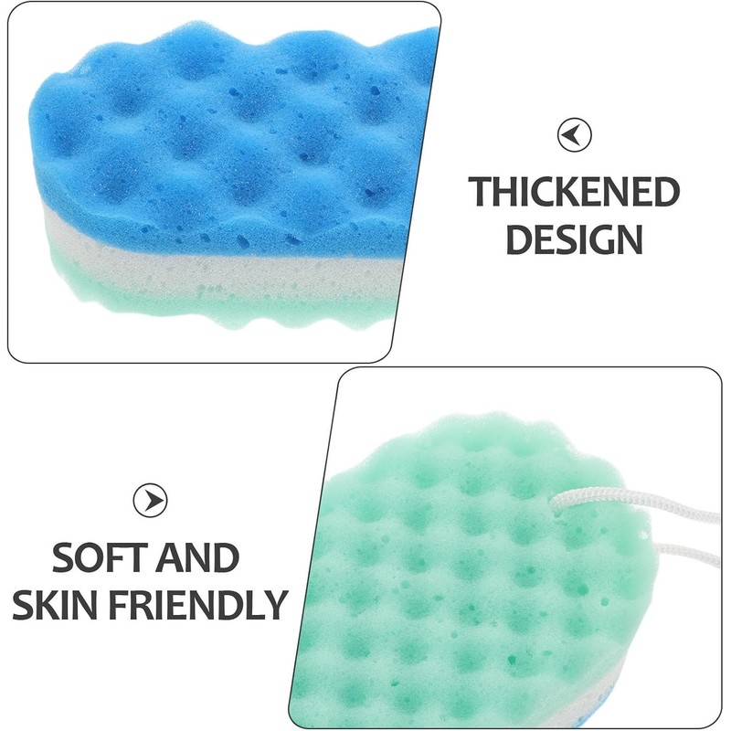 Esponja de Baño Exfoliante Azul LIFKOME de 4 Piezas con
