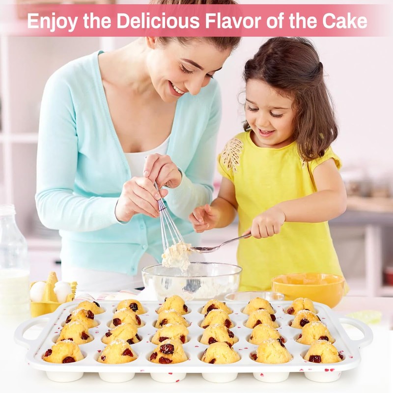 POPYEAH 2Pack Silicone Muffin Pan for Baking with Metal Reinforced