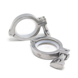 QiiMii 13MHHM Stainless Steel 304 Single Pin Heavy Duty Tri Clamp with Wing Nut for Ferrule TC 2"(2 Pack) (2 Inch)