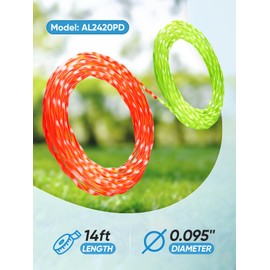 12 Pack AL2420PD Replacement Twisted Trimmer Line Compatible with All EGO 15-Inch String Trimmers Weed Eater, Dual Color Pre-Cut 0.095" 168Ft Weed Wacker String line for EGO Trimmers String