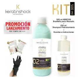 Kit Keratina Alisado Brasileño 500 Ml + Pretratamiento 250ml