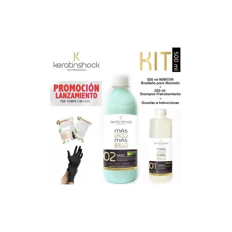 Kit Keratina Alisado Brasileño 500 Ml + Pretratamiento 250ml