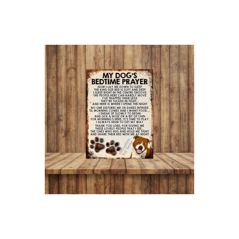 MY DOG'S BEDTIME PRAYER RETRO STYLE METAL TIN SIGN/PLAQUE DOG