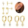 Finrezio 14K Gold Plated Earring Sets for Women Dainty Stud