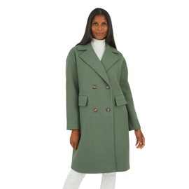 RACHEL Rachel Roy Women's DB Coat with Notch Collar, Green, Medium
