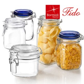 Bormioli Fido glass sealed container, genuine Italian product, 03. Fido Blue Top 500ml / 보르미올리 피도 유리밀폐용기 이태리 정품, 03.피도 블루탑 500ml