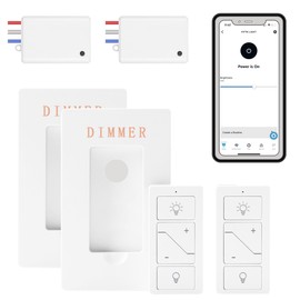Humpptom Wireless Light Switch and Receiver, Dimmer Switch Work with Alexa, Smart Wireless Dimmer Light Switch, Wall Switch Lighting Fixture for Ceiling Lights, Fans, Lamps