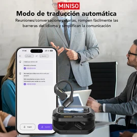MINISO M98 Open Ear Translation Earbuds Real Time Earbuds Bluetooth 5.4 Headphones with LED Display Screen OWS Earphones Support 135 Languages Translator with APP for Running,Driving,Working