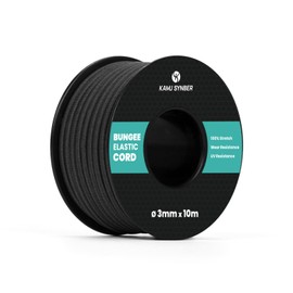 Kamu Synber Rubber Cord, 3 mm x 10 m, Expander Rope, Tension Rope, Rubber Cord for Trailers, Sun Sail, Tarpaulin, UV Resistant, Weatherproof, Black