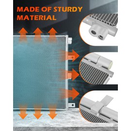 OCPTY Aluminum A/C Condenser Replacement Fit for 2013-2018 for Ram for 2500 6.7L 2012-2018 for Ram for 3500 6.7L