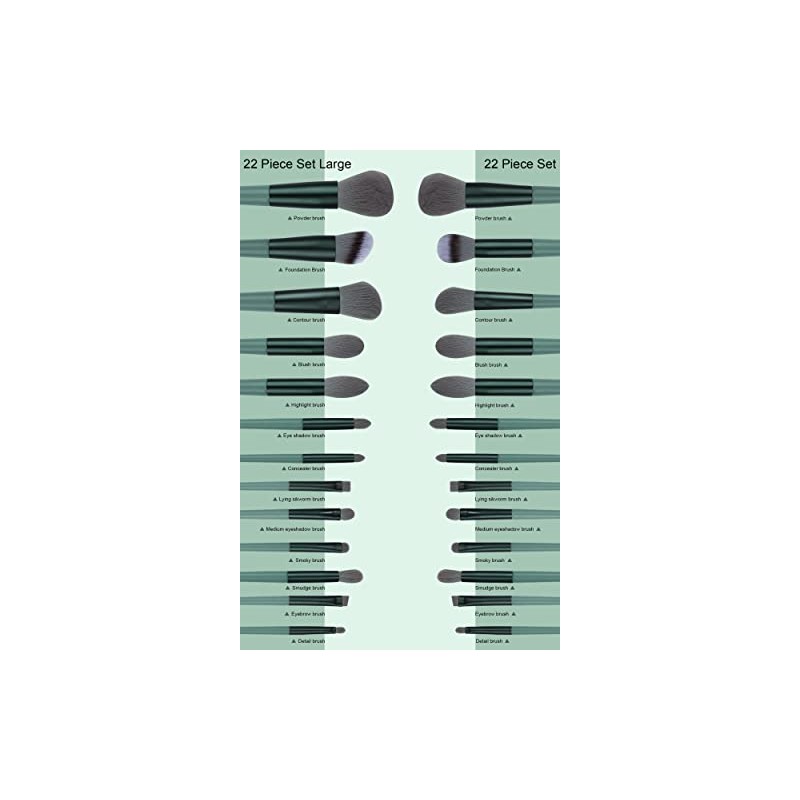 Juego de 22 brochas de maquillaje para base, brochas de