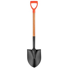 LA ZINNIA 41" Round Shovel, Garden Tool with D-Handle, Shovel for Digging, Wooden Handel Garden Shovel,Beach Shovel, Car Snow Shovel