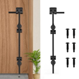 AHYYN 24" Cane Bolt Heavy-Duty Drop Rod for Gate, Heavy Duty Gate Latch for Wooden Fence Metal Gates, Vinyl Fence Gate Land Latch, Floor Latch for Fixing Door to The Ground, Black Coating, 1 Pack
