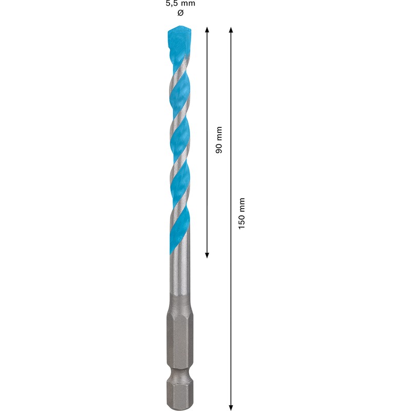 Bosch Professional 1x Expert HEX-9 MultiConstruction Drill Bit (for Concrete,