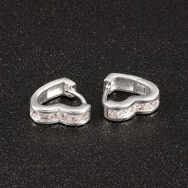925 Sterling Silver Heart Earrings Small Hoop Earrings for Women Hypoallergenic Lightweight Cubic Zirconia Small Huggie Hoops Earrings for Women Trendy