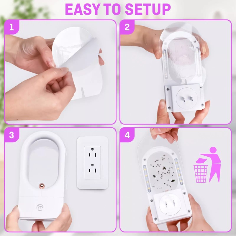 ADDOT Flying Insect Trap 395 nm Wavelength Tech, 5 Sticky