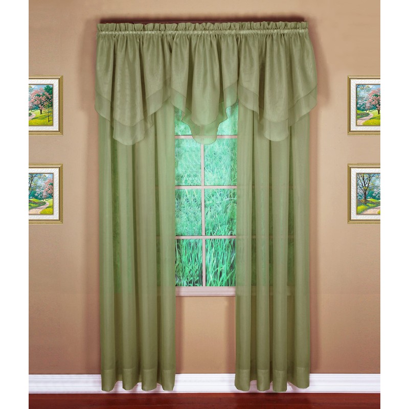 Today's Curtain Emelia Original Voile Panel 90", Dusty Leaf, 60"