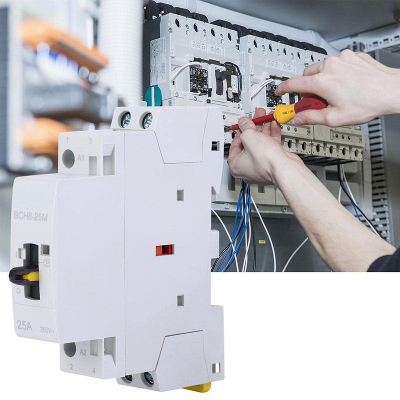 DEWIN Household AC Contactor Switch BCH8-25M with Manual Function 2P25A