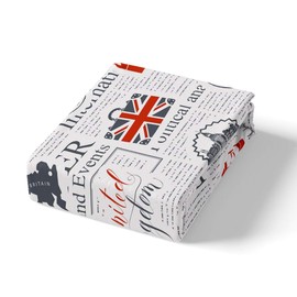 Girls London Big Ben Bed Sheet Set Boys Red Telephone Booth Bed Sheets for Kids Women Men Retro Uk Theme Bedding Set Old Newspaper Fitted Sheet Bedroom Collection 3Pcs Double Size
