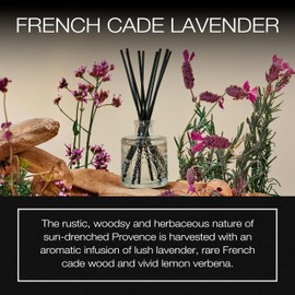 Voluspa French Cade Lavender Scented Reed Diffuser, 3.4 oz, Luxury Woody Lavender Diffuser, Oil Reed Diffusers for Home, Handcrafted in The USA