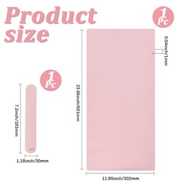CABODYALS Pink Nail Art Table Mat Foldable Soft Single Side PU Leather Arm Hand Rest Pad Non Slip Waterproof Protective Washable Computer Keyboard Desk Mats for Home Manicure Salon Work Writing Gaming