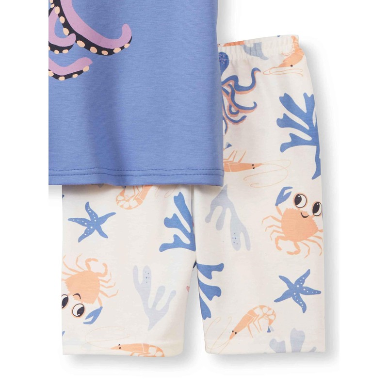 CALIDA Toddlers Kids 100% Organic Cotton Cuffed Pyjamas, persian jewel