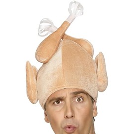 Smiffys Turkey Hat, Nude , Christmas Fancy Dress Accessory, Christmas Dress Up Hats