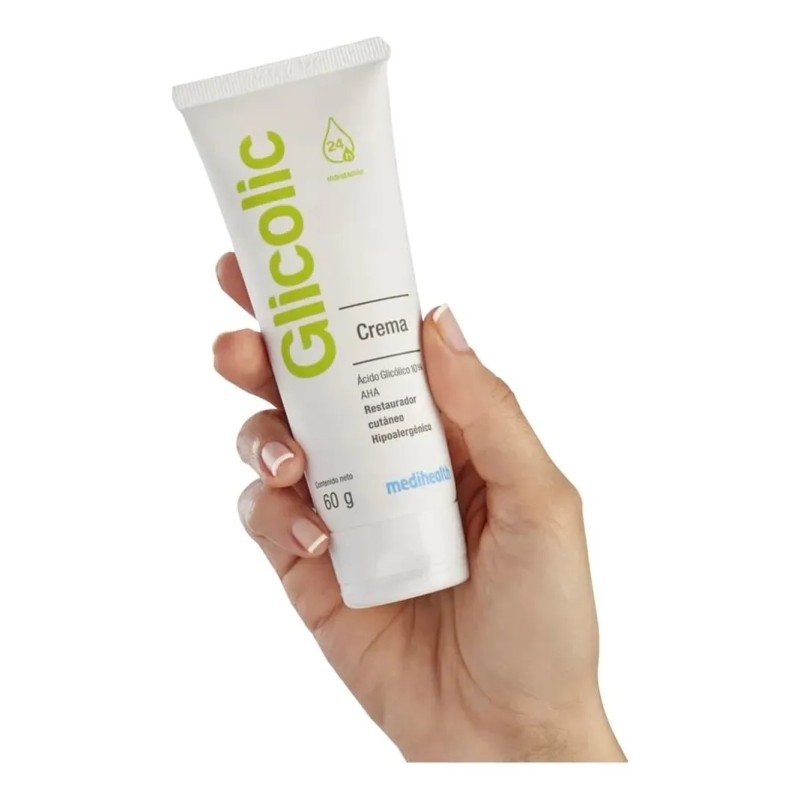 Glicolic Crema Hidratante Facial y Restaurador Cutáneo Ácido Glicólico 10%