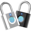 Fingerprint Padlock Sports Lock (2-Pack, Silver Black) eLinkSmart Mini Padlock,
