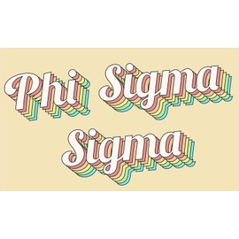 Phi Sigma Sigma - Sorority Letter Flag (Retro Design)